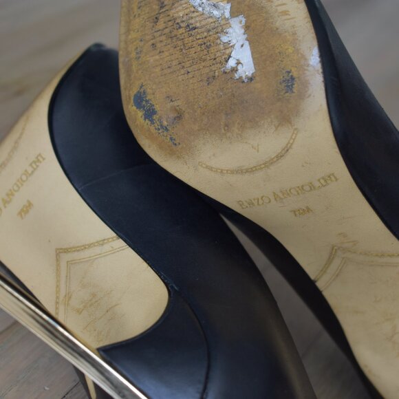 Enzo Angiolini 'Infiniti'  Gold Stiletto Heel Pump - Picture 8 of 12